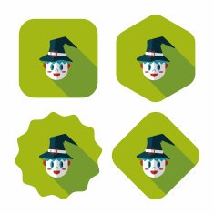 wizard flat icon with long shadow eps10