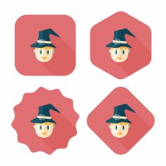 wizard flat icon with long shadow eps10 N4