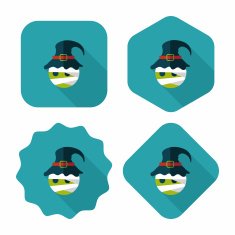 wizard flat icon with long shadow eps10 N5