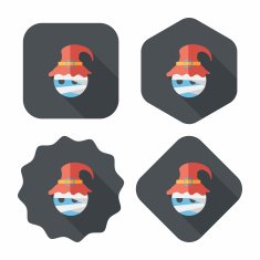 wizard flat icon with long shadow eps10 N6