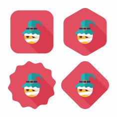 wizard flat icon with long shadow eps10 N7