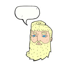 cartoon bearded man with speech bubble N54
