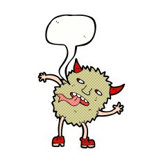 funny cartoon monster with speech bubble N36