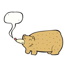 funny cartoon bear with speech bubble N54