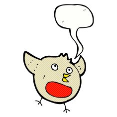 funny cartoon christmas robin with speech bubble N16