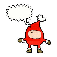 cartoon funny christmas character with speech bubble N11