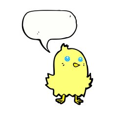 cartoon bird with speech bubble N301
