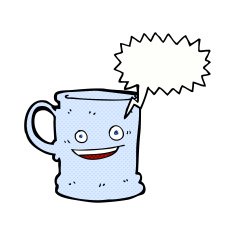 cartoon mug with speech bubble N4