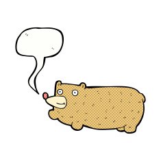 funny cartoon bear with speech bubble N57