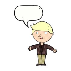 cartoon man in casual jacket with speech bubble N12