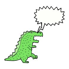 cartoon dinosaur with speech bubble N43