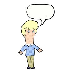 cartoon startled man with speech bubble N56