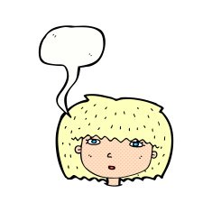 cartoon female face with speech bubble N170
