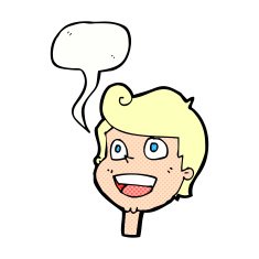 cartoon happy face with speech bubble N56