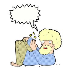 cartoon hippie man with speech bubble N12