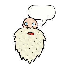 cartoon bearded man with speech bubble N55