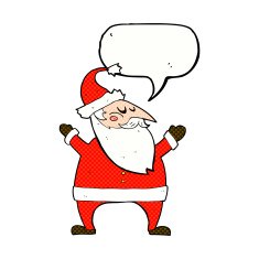 cartoon santa claus with speech bubble N219