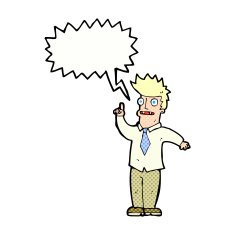 cartoon man with idea speech bubble N122