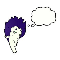 cartoon vampire head with speech bubble N47