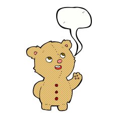 cartoon cute teddy bear with speech bubble N60