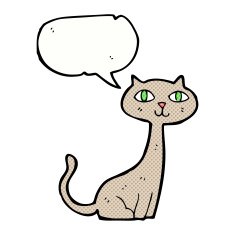 cartoon cat with speech bubble N50