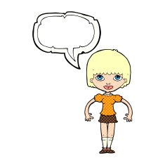 cartoon girl with speech bubble N23