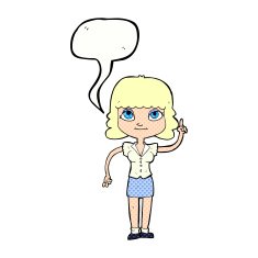 cartoon woman with idea speech bubble N277