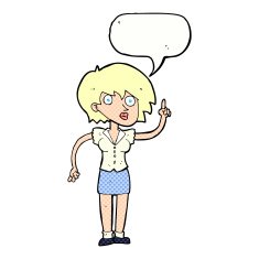 cartoon woman with question speech bubble N12