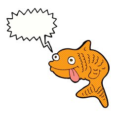 cartoon fish with speech bubble N101