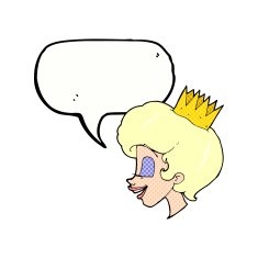 cartoon princess with speech bubble N45