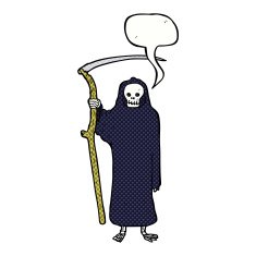 death cartoon with speech bubble N12