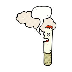 cartoon cigarette with speech bubble N18