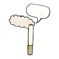 cartoon cigarette with speech bubble N20