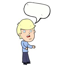 cartoon shocked man with speech bubble N120