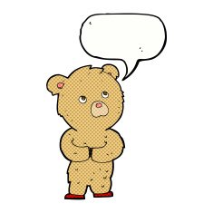cartoon teddy bear with speech bubble N169