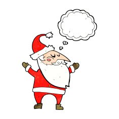 cartoon santa claus with thought bubble N203