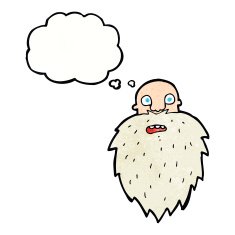 cartoon bearded man with thought bubble N51