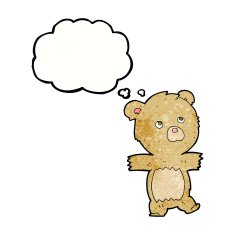 cartoon cute teddy bear with thought bubble N45