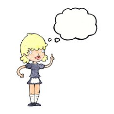 cartoon maid with thought bubble N41