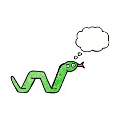 funny cartoon snake with thought bubble N21