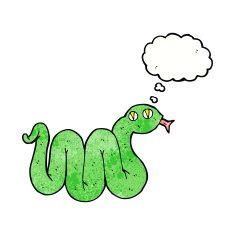 funny cartoon snake with thought bubble N22