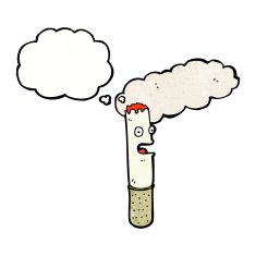 cartoon cigarette with thought bubble N15