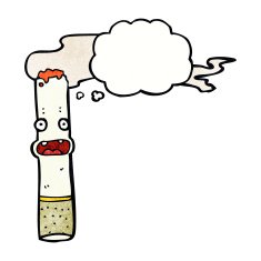 cartoon cigarette with thought bubble N16