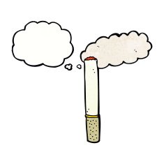 cartoon cigarette with thought bubble N17