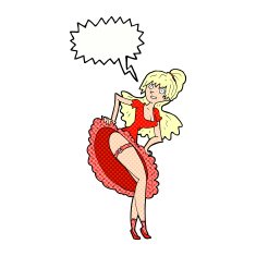 cartoon flamenco dancer with speech bubble N12