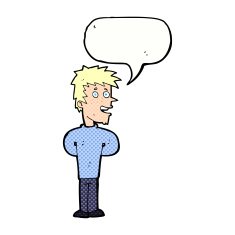 cartoon happy man with speech bubble N507