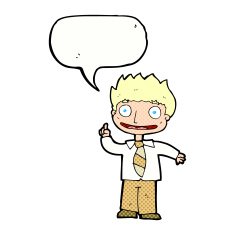 cartoon man with idea speech bubble N123