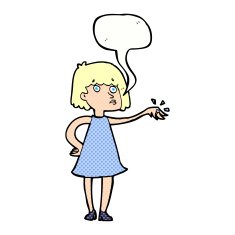 cartoon woman showing off engagement ring with speech bubble N12