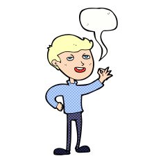 cartoon man making excellent gesture with speech bubble N12