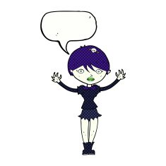 cartoon vampire girl with speech bubble N257